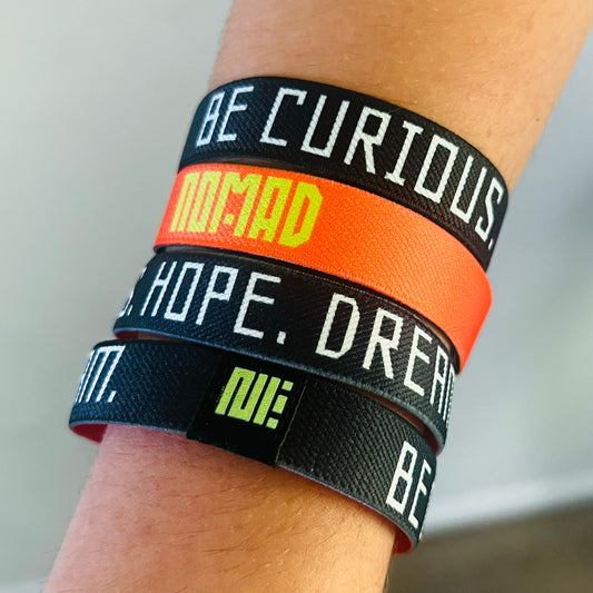 NIE - BE CURIOUS. HOPE. DREAM. Fabric Elastic Wristband